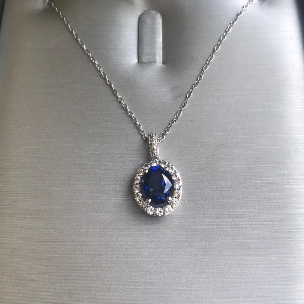 Zales Sapphire Pendant Necklace